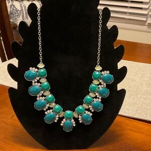 Lia Sophia Silver, Turquoise and Green Statement Necklace